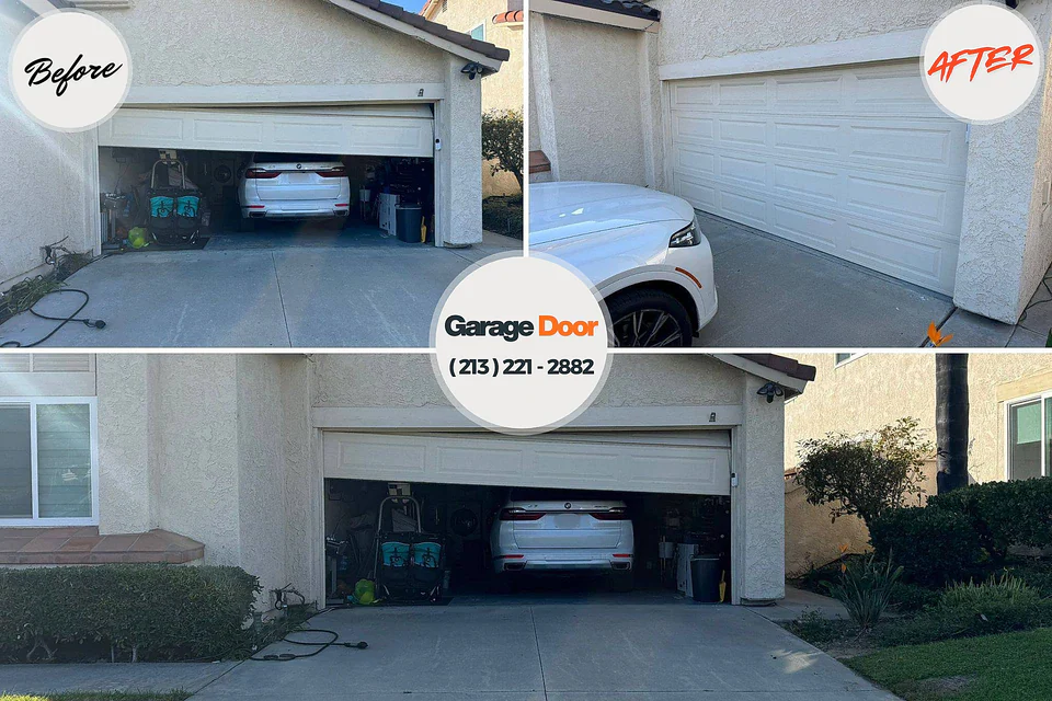Before and after: garage door repair Valatie, NY